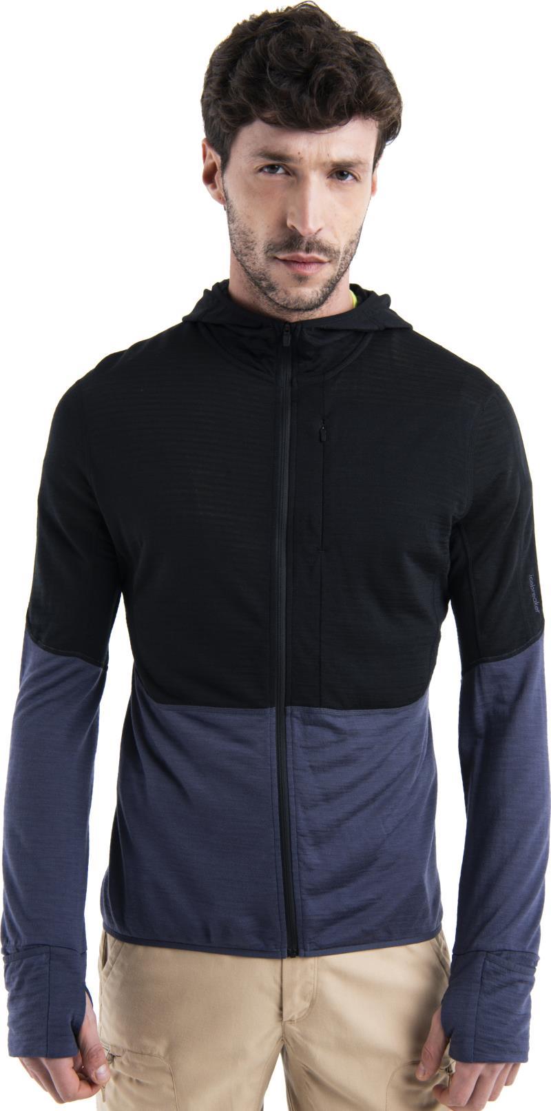Merino Blend 200 RealFleecee Descender LS Zip Hoodie - Mens - black / graphite / cb 1