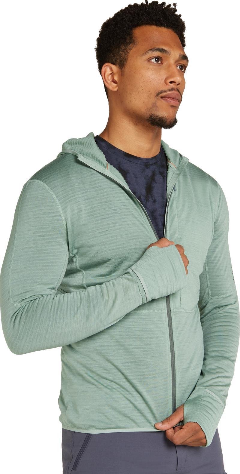 Merino Blend 200 RealFleecee Descender LS Zip Hoodie - Mens - moss / galaxy 1
