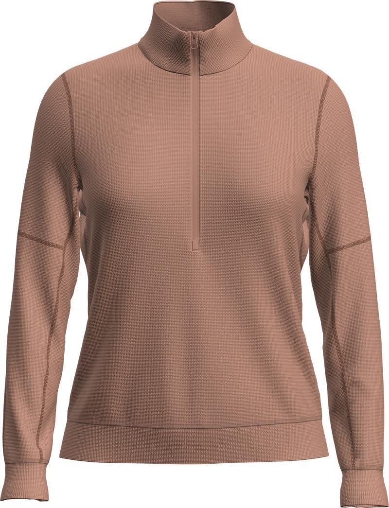 Merino Blend 260 Waffle Knit Wander LS Half Zip - Womens - desert sand 1