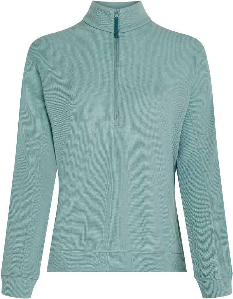 Merino Blend 260 Waffle Knit Wander LS Half Zip - Womens - hydro 1