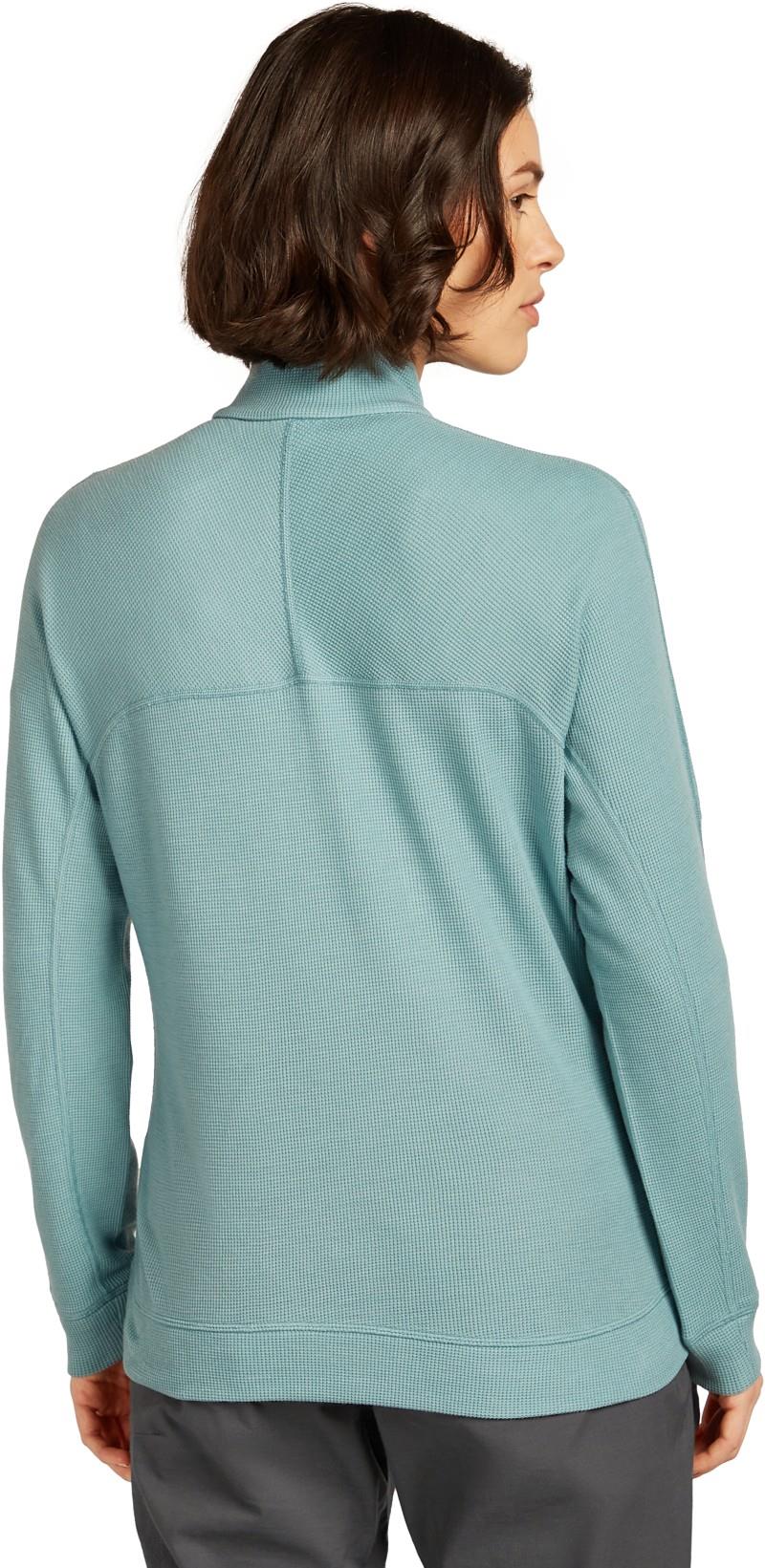 Merino Blend 260 Waffle Knit Wander LS Half Zip - Womens - hydro 1
