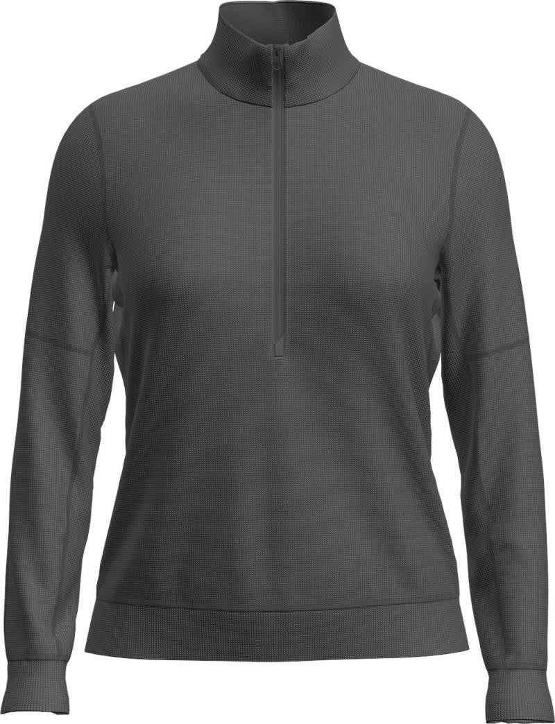 Merino Blend 260 Waffle Knit Wander LS Half Zip - Womens - obsidian 1
