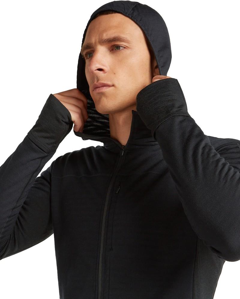 Merino Blend 300 RealFleece Descender LS Zip Hoodie - Mens - black 1