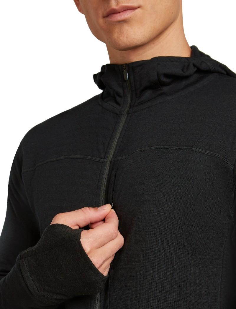 Merino Blend 300 RealFleece Descender LS Zip Hoodie - Mens - black 1
