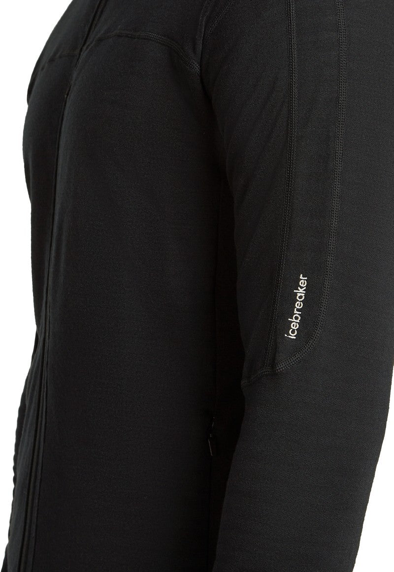 Merino Blend 300 RealFleece Descender LS Zip Hoodie - Mens - black 1