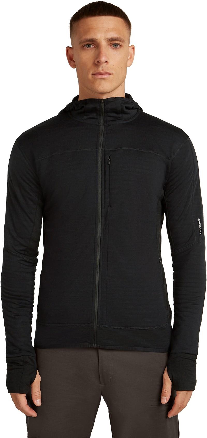 Merino Blend 300 RealFleece Descender LS Zip Hoodie - Mens - black 1
