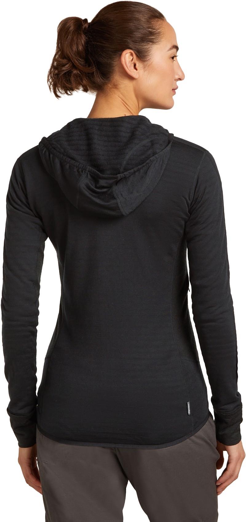 Merino Blend 300 RealFleece Descender LS Zip Hoodie - Womens - black 1