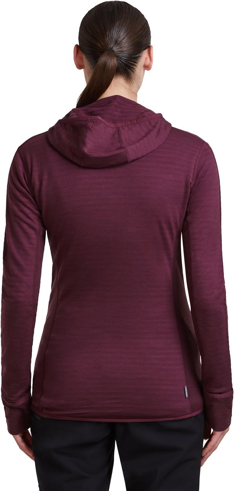 Merino Blend 300 RealFleece Descender LS Zip Hoodie - Womens - dark berry 1