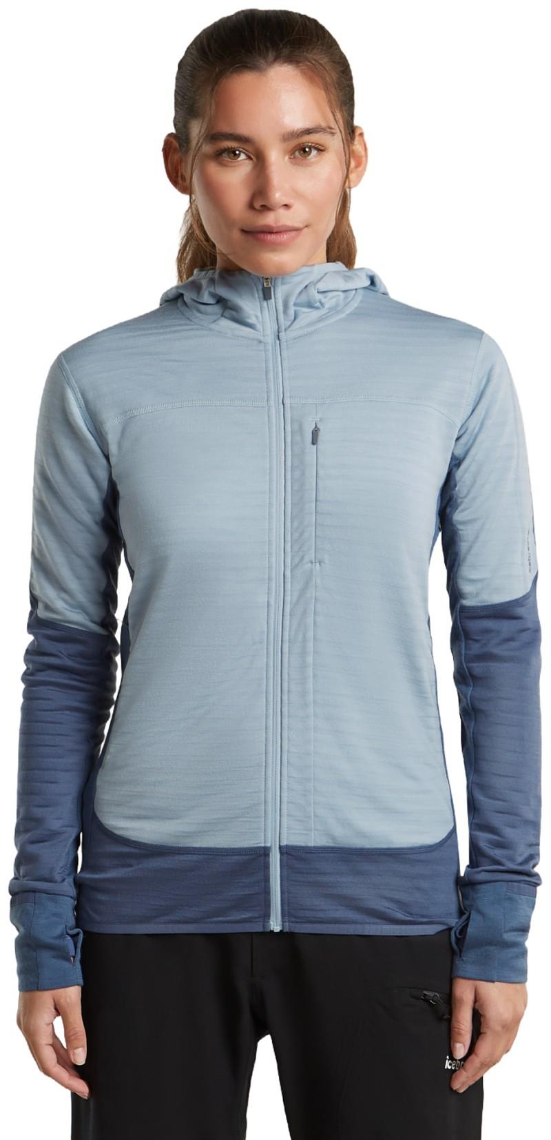 Merino Blend 300 RealFleece Descender LS Zip Hoodie - Womens - dawn / zinc blue / cb 1