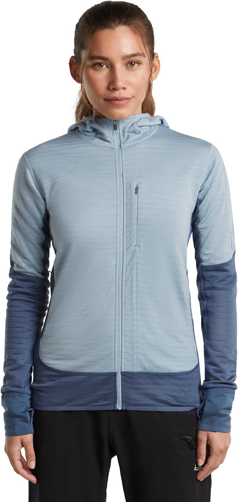 Merino Blend 300 RealFleece Descender LS Zip Hoodie - Womens - dawn / zinc blue / cb 1