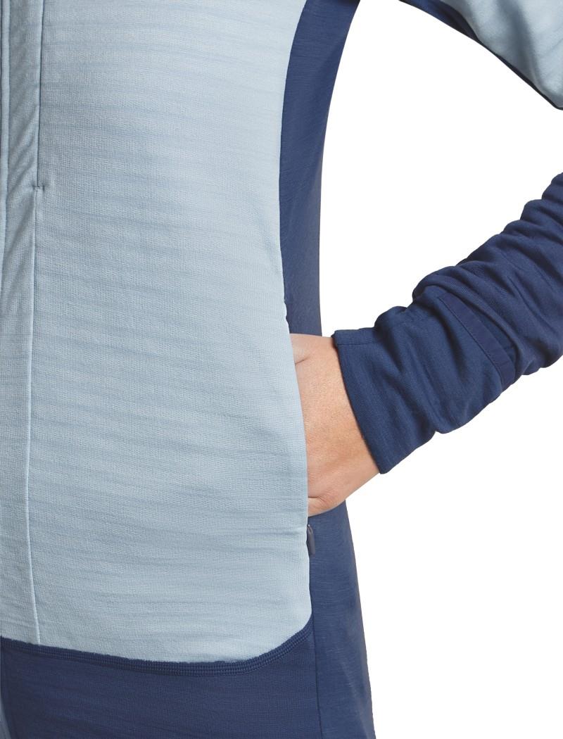 Merino Blend 300 RealFleece Descender LS Zip Hoodie - Womens - dawn / zinc blue / cb 1