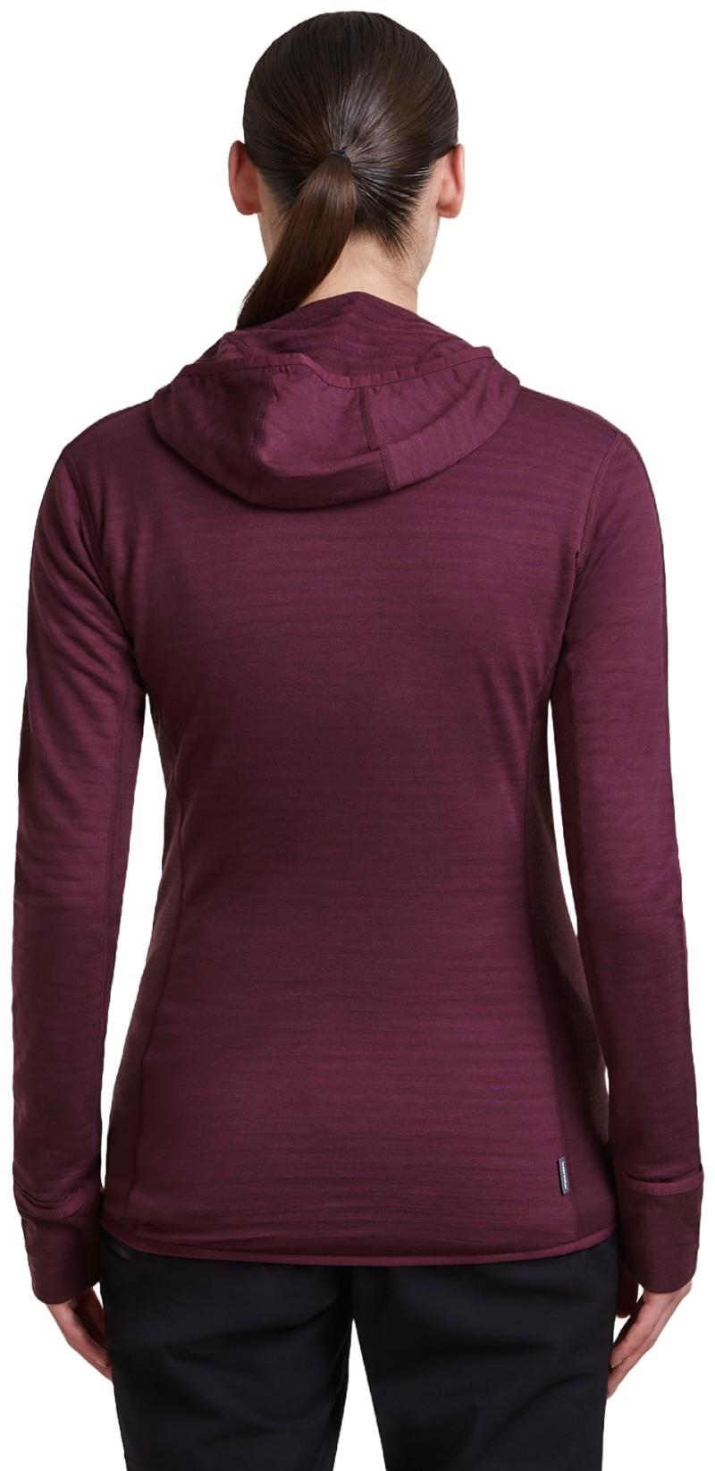 Merino Blend 300 RealFleece Descender LS Zip Hoodie - Womens - dk berry 1