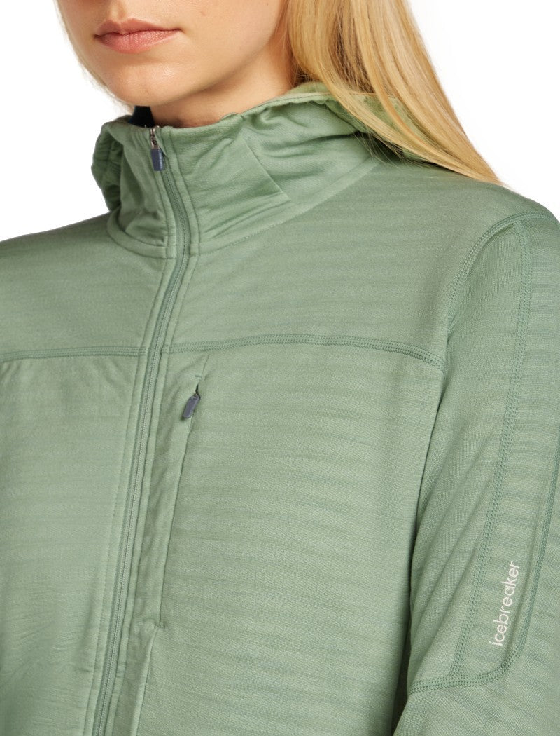 Merino Blend 300 RealFleece Descender LS Zip Hoodie - Womens - topaz / atlantis / cb 1