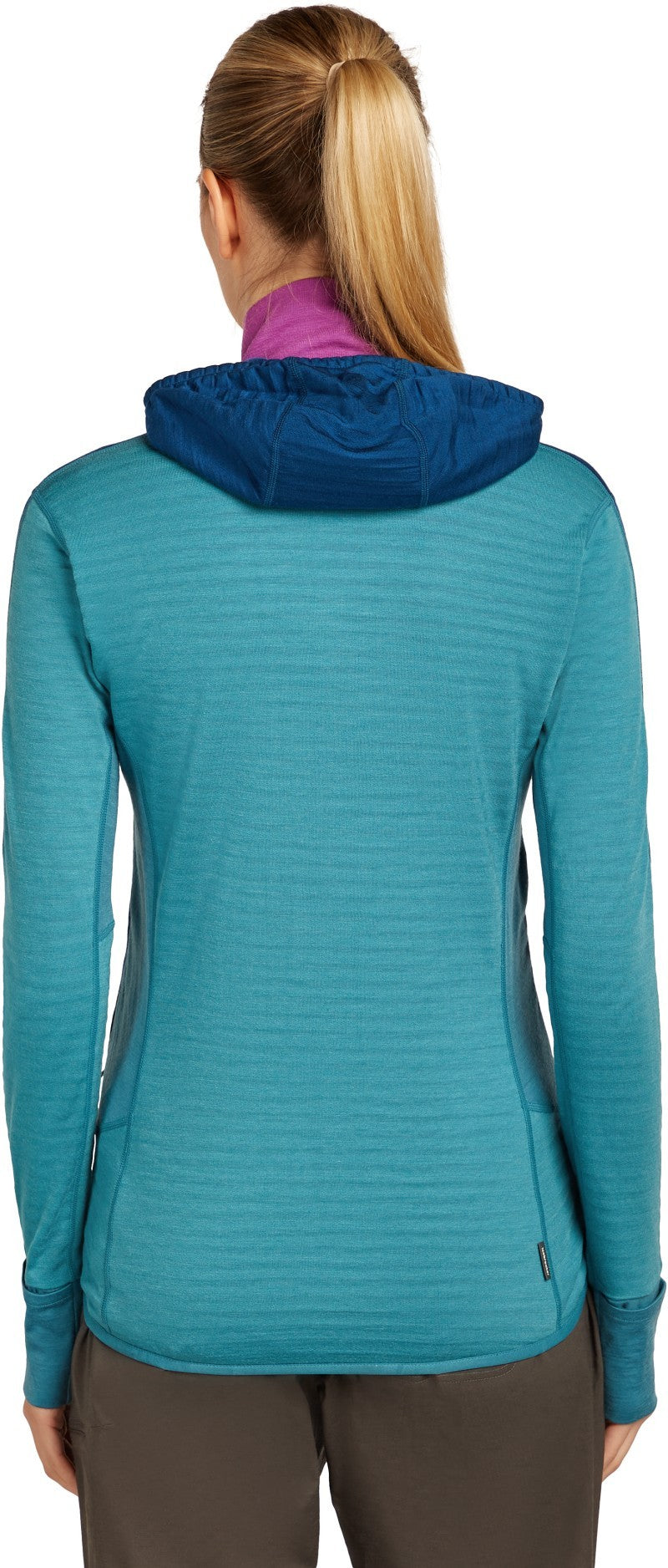 Merino Blend 300 RealFleece Descender LS Zip Hoodie - Womens - topaz / atlantis / cb 1