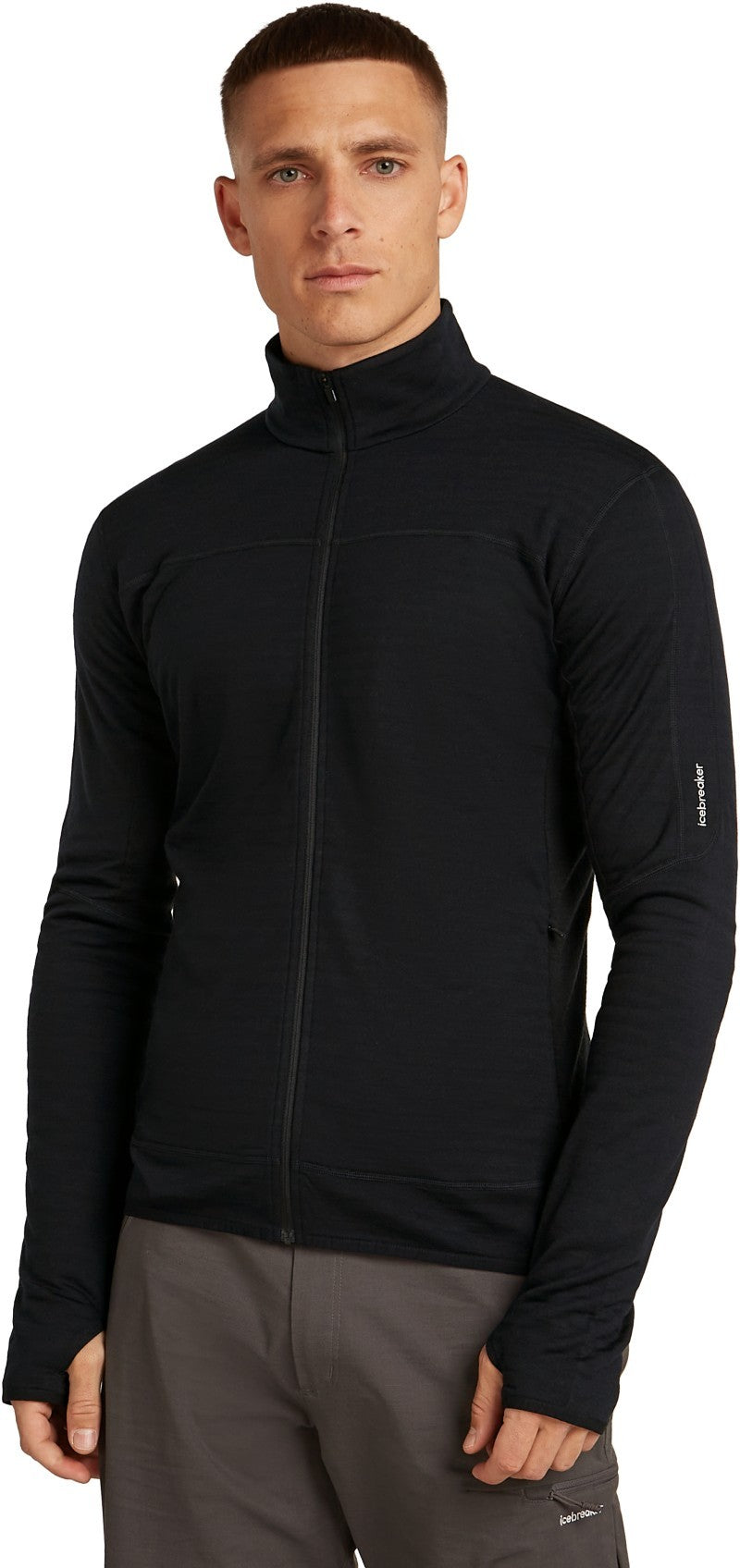 Merino Blend 300 RealFleece Descender LS Zip - Mens - black 1