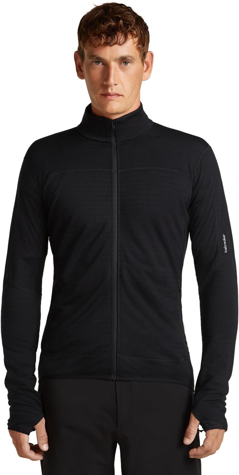 Merino Blend 300 RealFleece Descender LS Zip - Mens - black 1