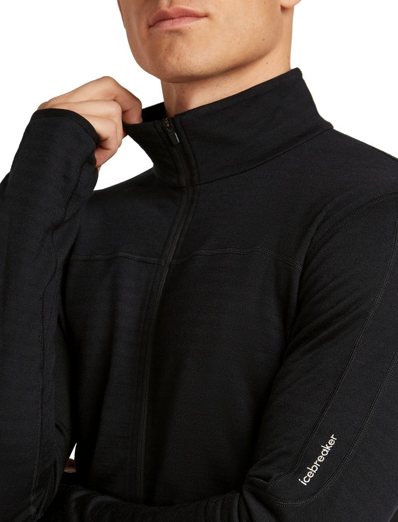 Merino Blend 300 RealFleece Descender LS Zip - Mens - black 1