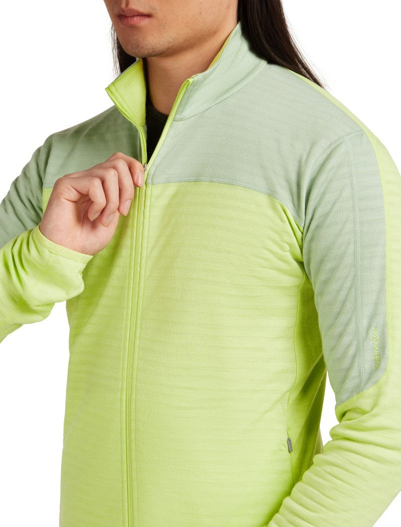 Merino Blend 300 RealFleece Descender LS Zip - Mens - topaz / atlantis / cb 1