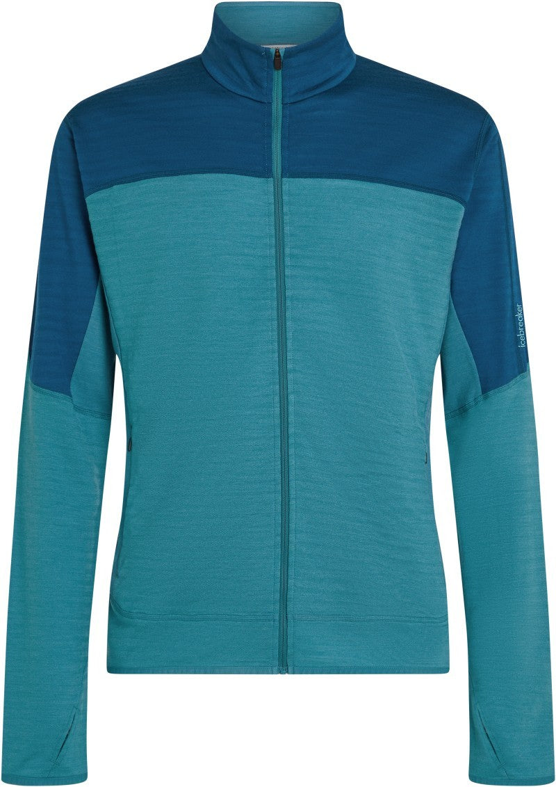 Merino Blend 300 RealFleece Descender LS Zip - Mens - topaz / atlantis / cb 1