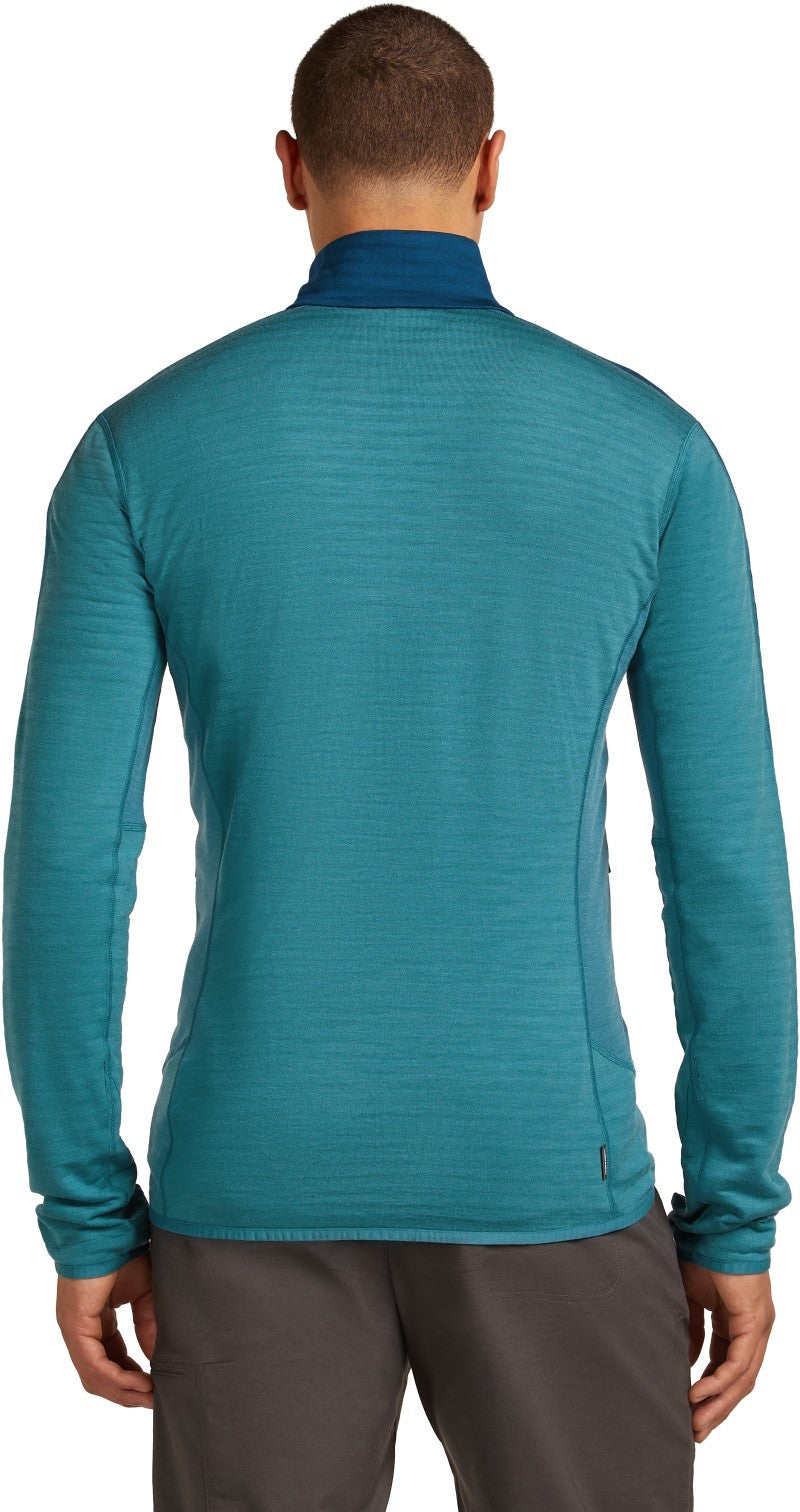 Merino Blend 300 RealFleece Descender LS Zip - Mens - topaz / atlantis / cb 1