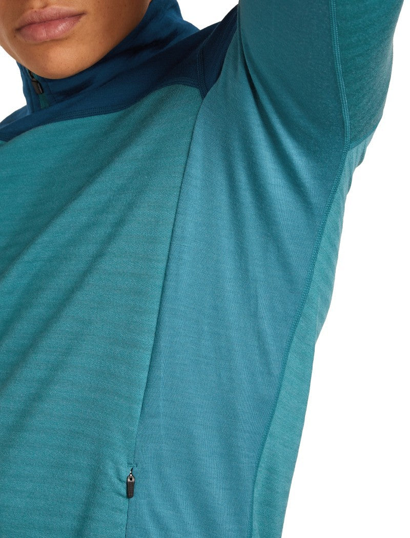 Merino Blend 300 RealFleece Descender LS Zip - Mens - topaz / atlantis / cb 1