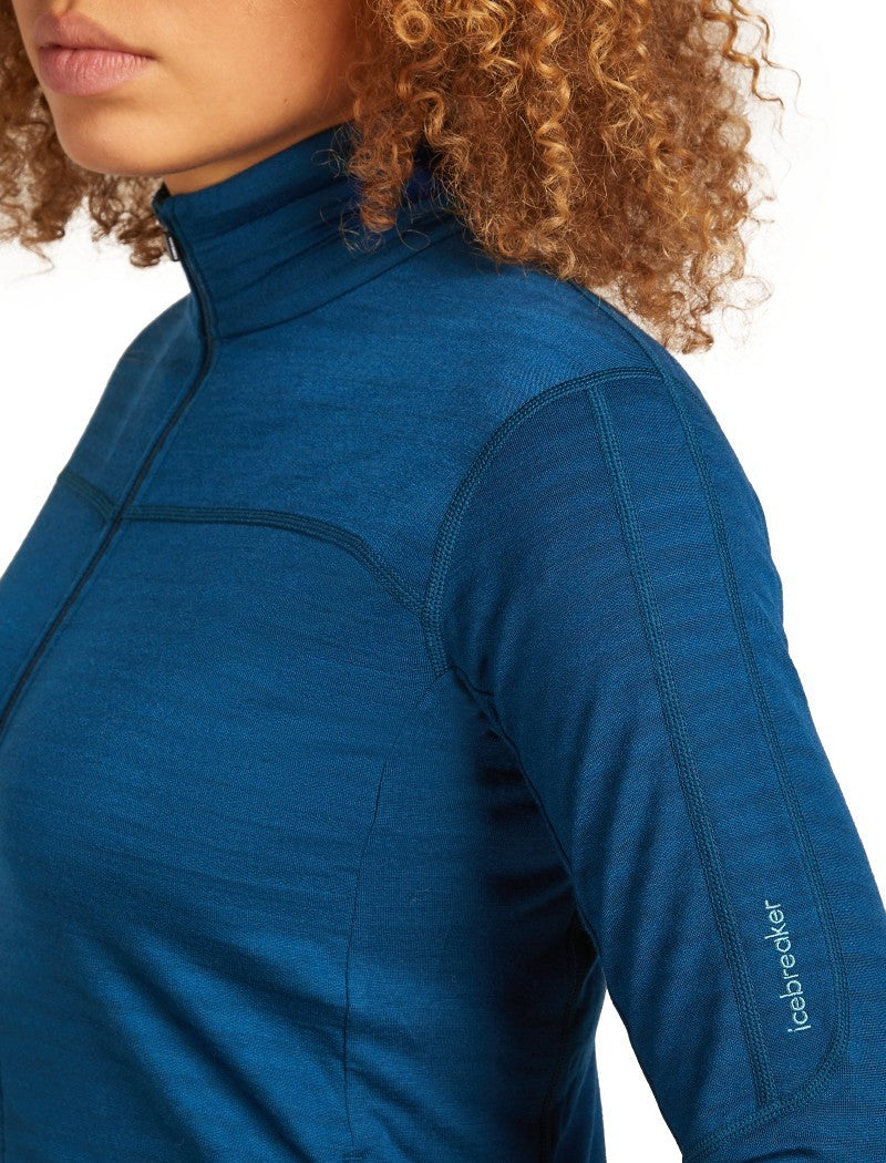 Merino Blend 300 RealFleece Descender LS Zip - Womens - atlantis 1