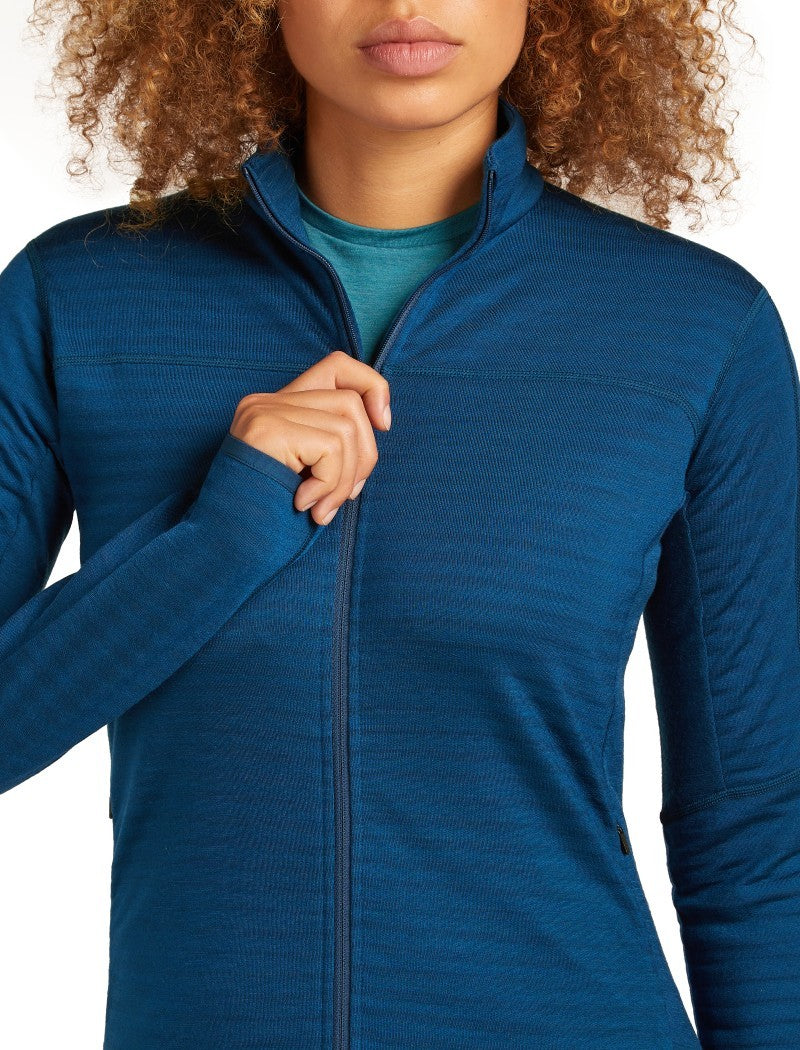 Merino Blend 300 RealFleece Descender LS Zip - Womens - atlantis 1