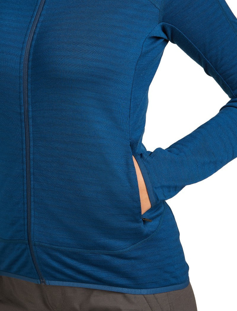 Merino Blend 300 RealFleece Descender LS Zip - Womens - atlantis 1