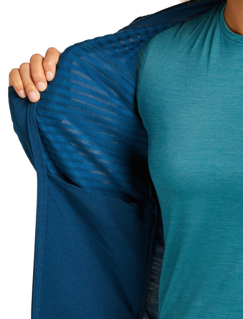 Merino Blend 300 RealFleece Descender LS Zip - Womens - atlantis 1
