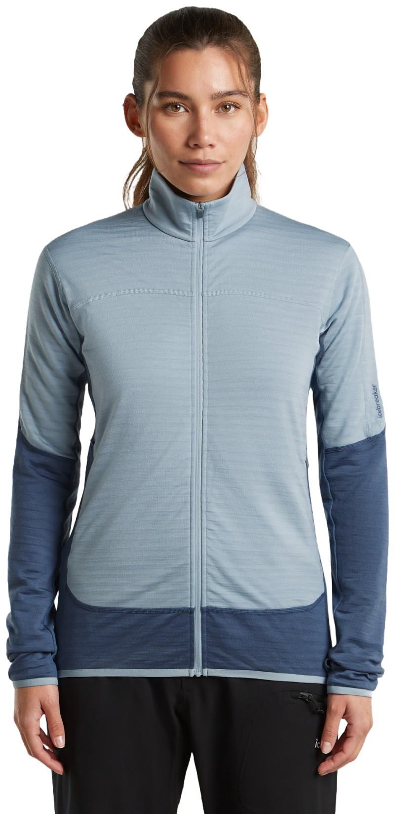 Merino Blend 300 RealFleece Descender LS Zip - Womens - dawn / zinc blue / cb 1