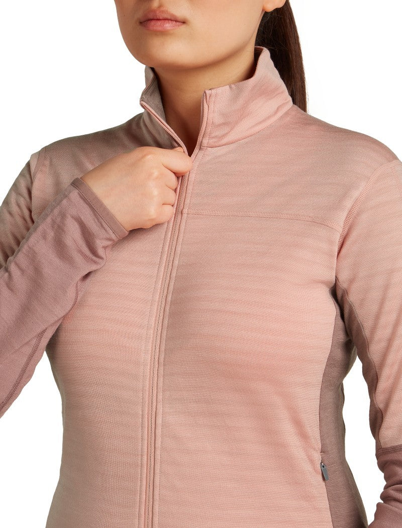Merino Blend 300 RealFleece Descender LS Zip - Womens - summit / blush / cb 1