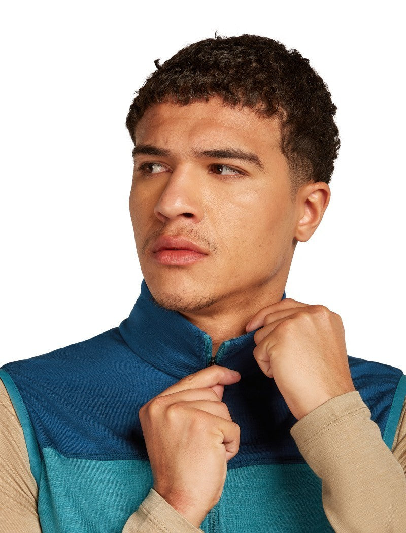 Merino Blend 300 RealFleece Descender Vest - Mens - topaz / atlantis / cb 1