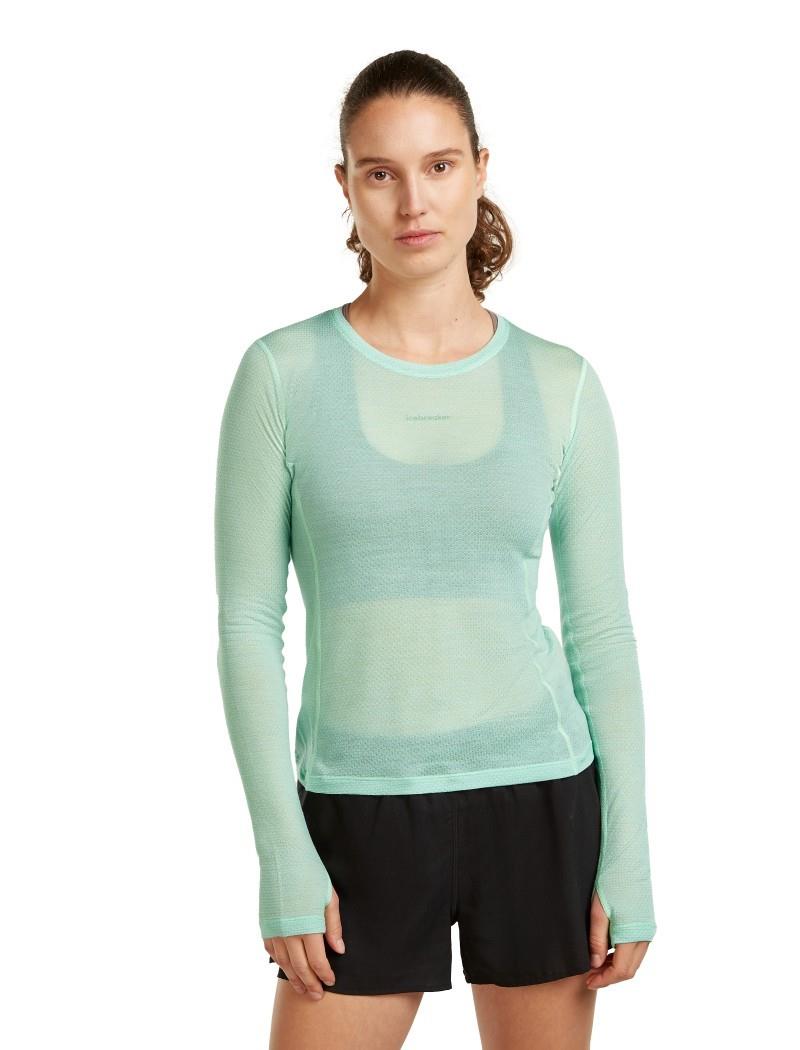 Merino Blend 75 Cool-Lite Featherlight LS Crewe - Womens - mint 1