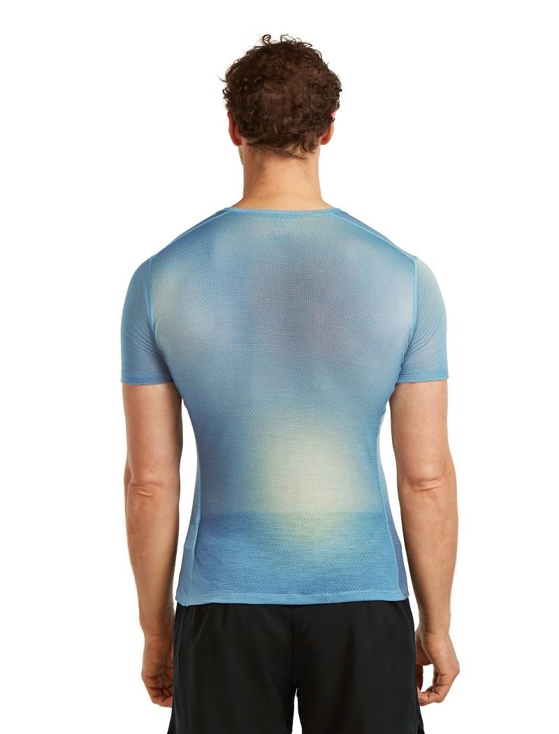 Merino Blend 75 Cool-Lite Featherlight SS Crewe AOP - Mens - atlantis / flint blue / seaglass / aop 1