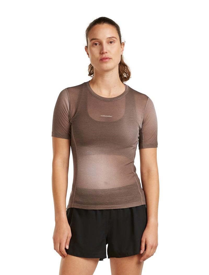 Merino Blend 75 Cool-Lite Featherlight SS Crewe AOP - Womens - porcini / pink quartz / aop 1