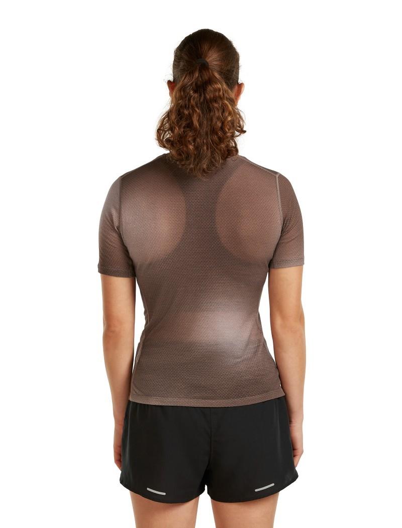 Merino Blend 75 Cool-Lite Featherlight SS Crewe AOP - Womens - porcini / pink quartz / aop 1