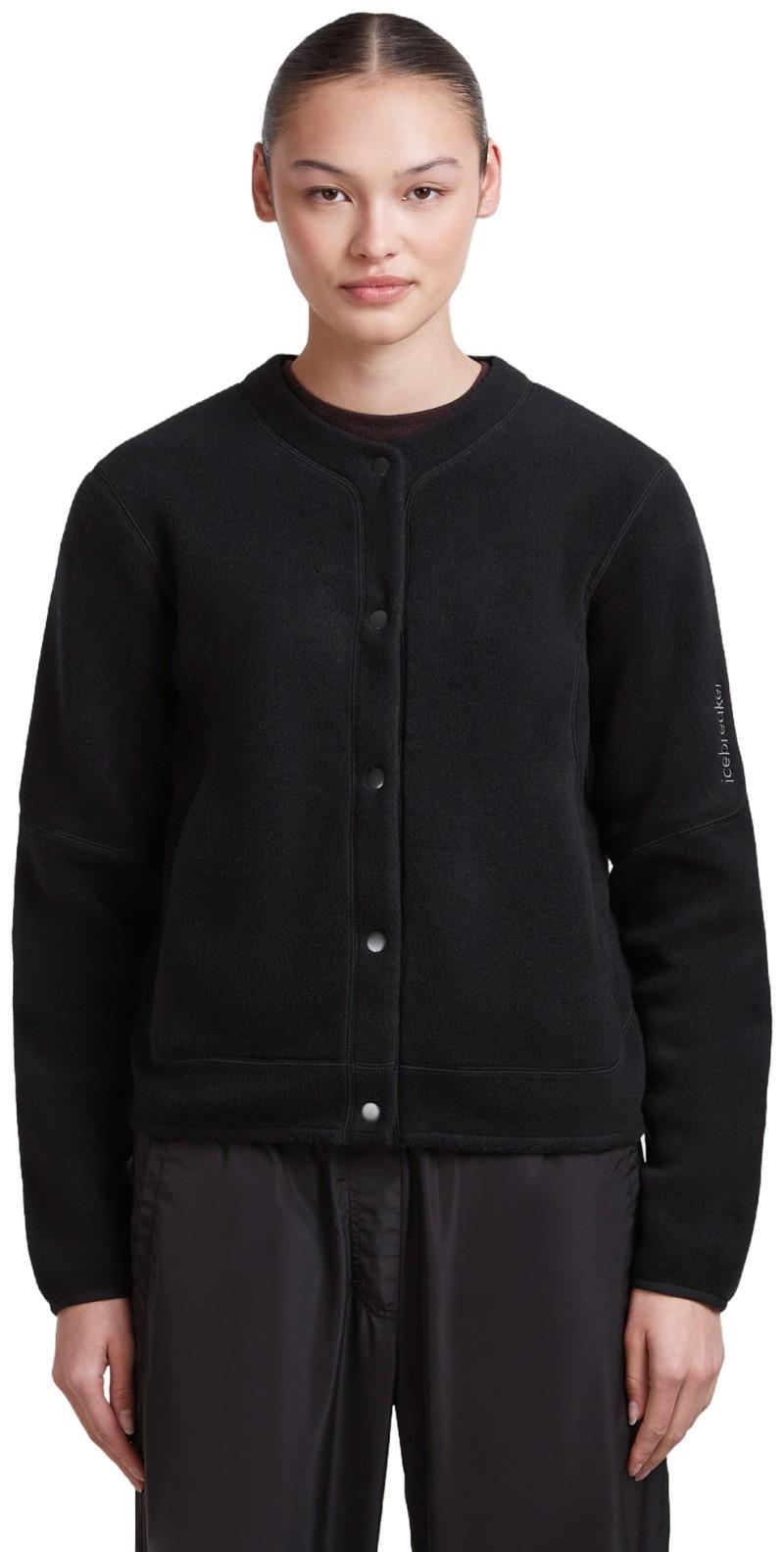 Merino Blend 800 RealFleece Classic Pile Cardigan - Womens - black 1