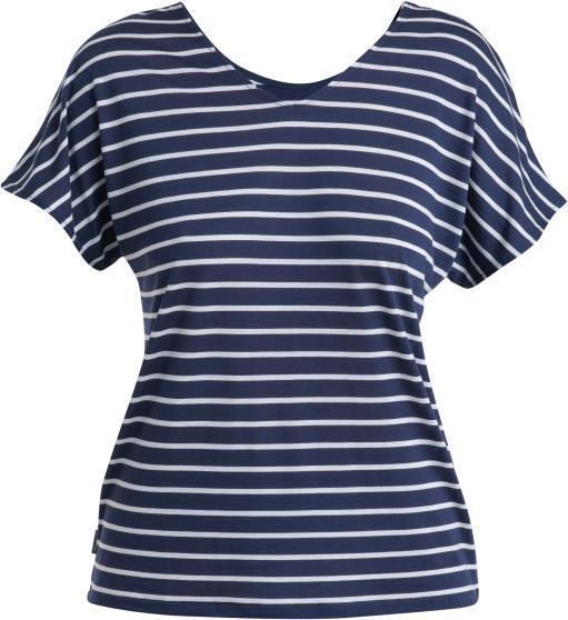 Merino Blend Drayden Reversible SS Top - Stripe - Womens - midnight navy / snow - stripe 1