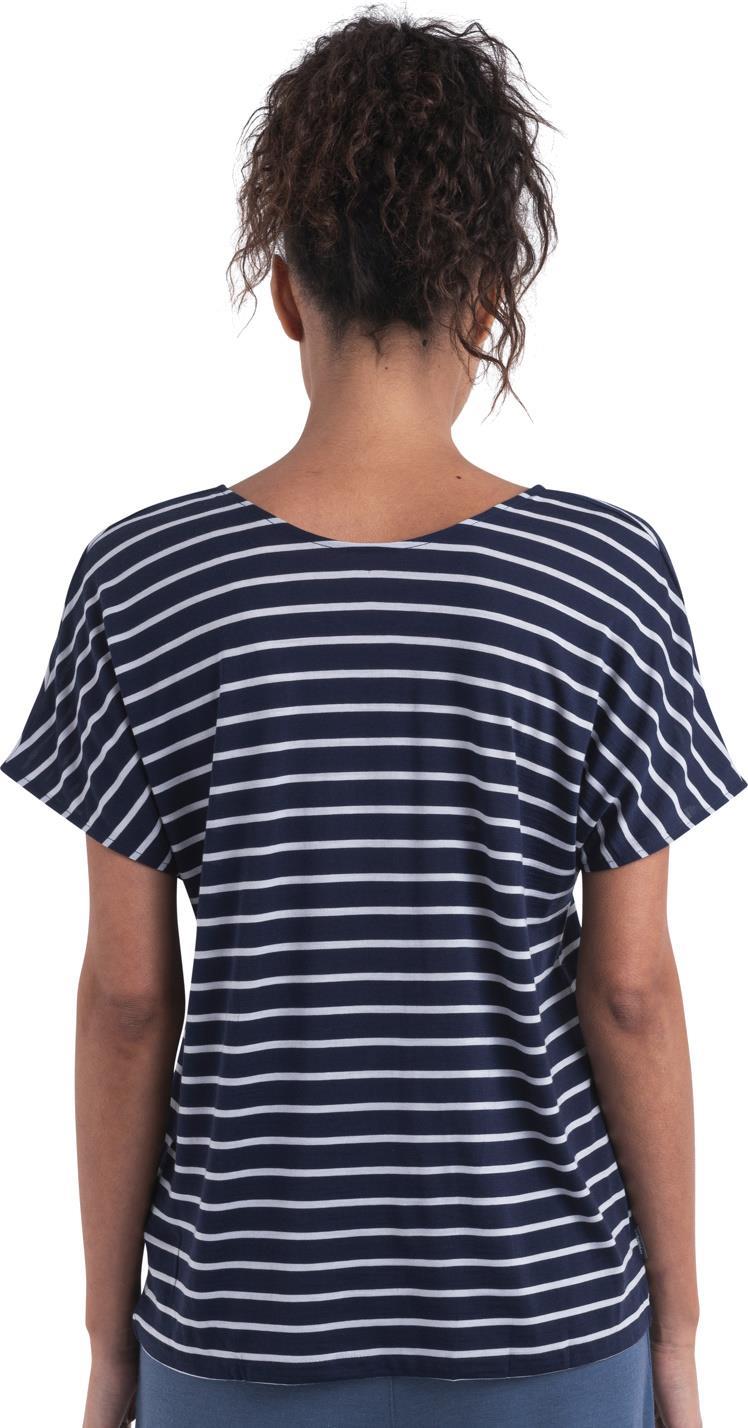 Merino Blend Drayden Reversible SS Top - Stripe - Womens - midnight navy / snow - stripe 1