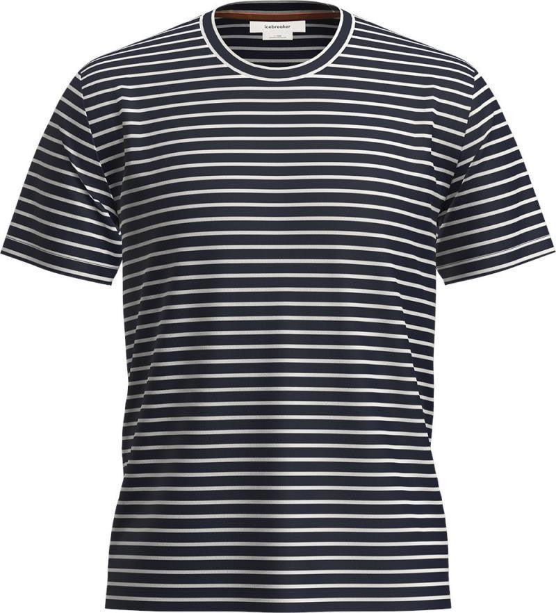 Merino Blend Drayden SS Tee Stripe - Mens - midnight navy / snow - stripe 1