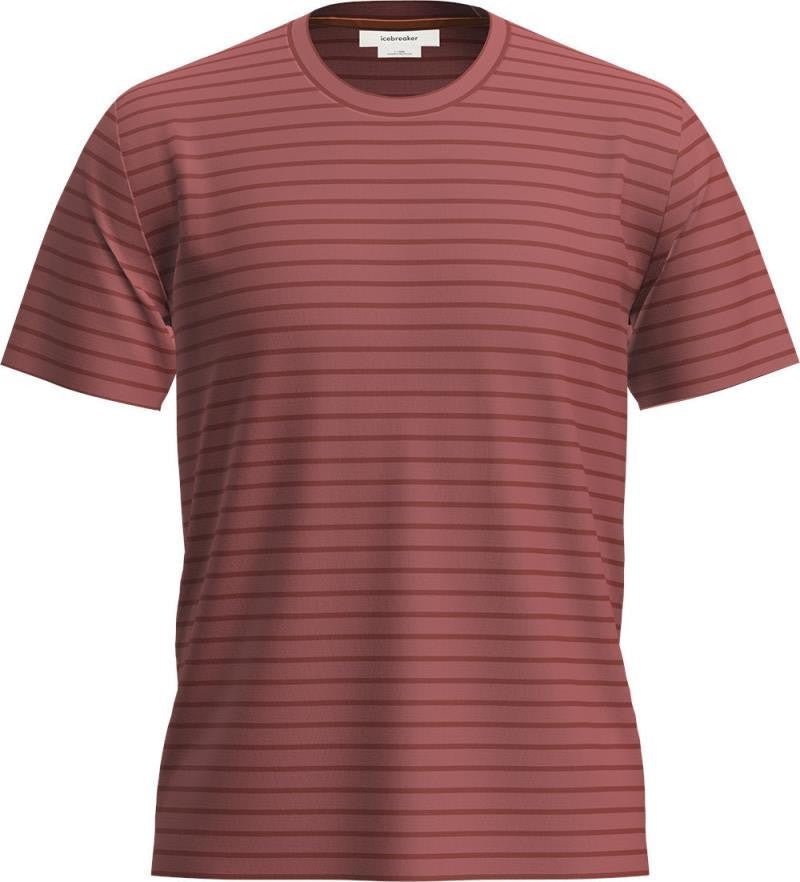 Merino Blend Drayden SS Tee Stripe - Mens - plume / jasper - stripe 1