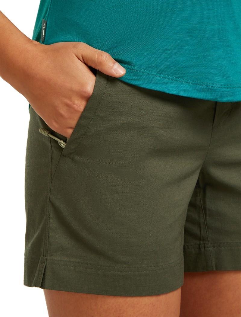 Merino Blend Elevation Stretch Shorts, 5" Inseam - Womens - dark loden 1