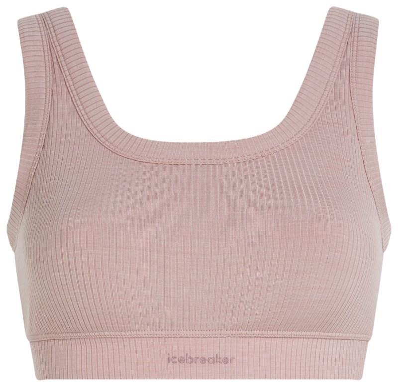Merino Blend Rib Lotus Bra - Womens - pink quartz 1