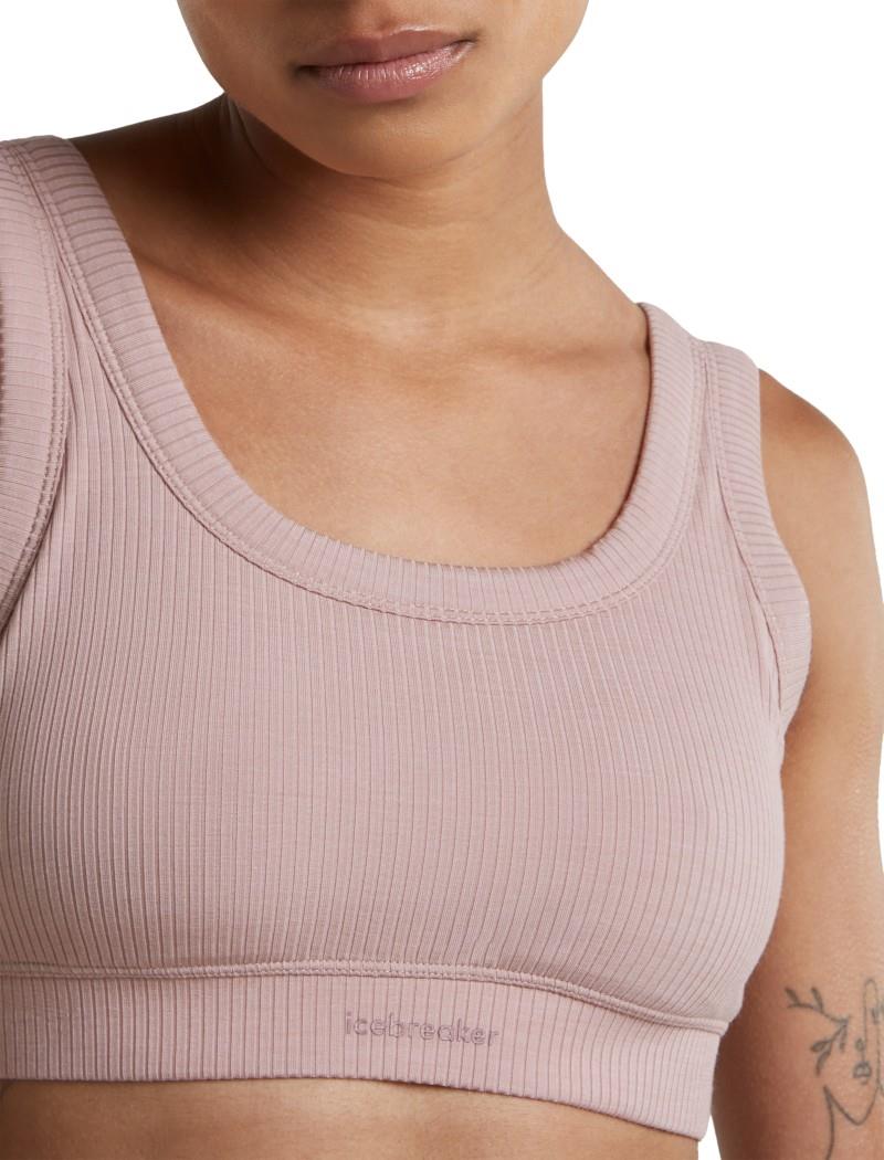 Merino Blend Rib Lotus Bra - Womens - pink quartz 1