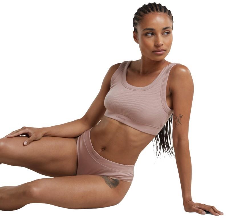 Merino Blend Rib Lotus Bra - Womens - pink quartz 1