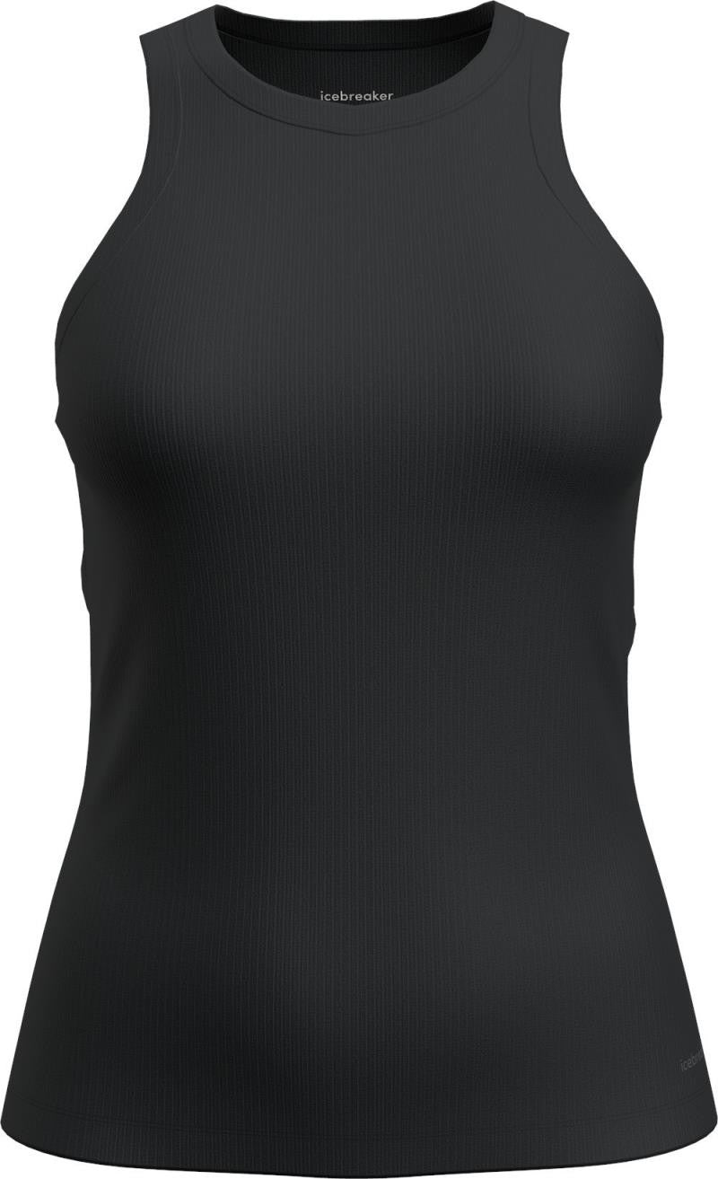 Merino Blend Rib Lotus Tank - Womens - black 1