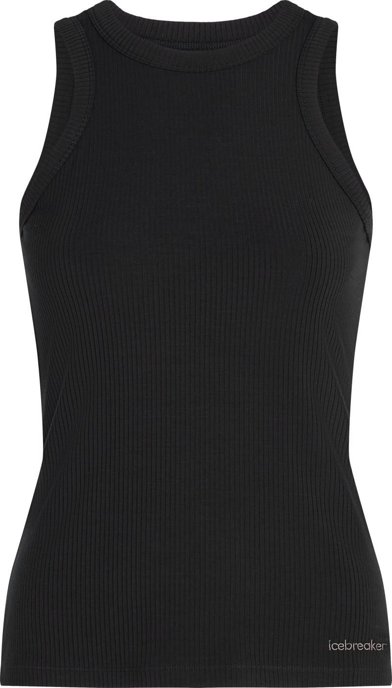 Merino Blend Rib Lotus Tank - Womens - black 1