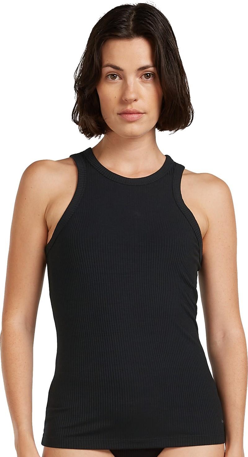 Merino Blend Rib Lotus Tank - Womens - black 1