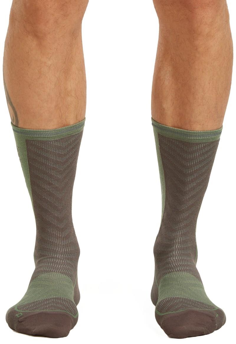 Merino Blend Run+ Crew Socks - Ultralight - Mens - porcini / lichen 1