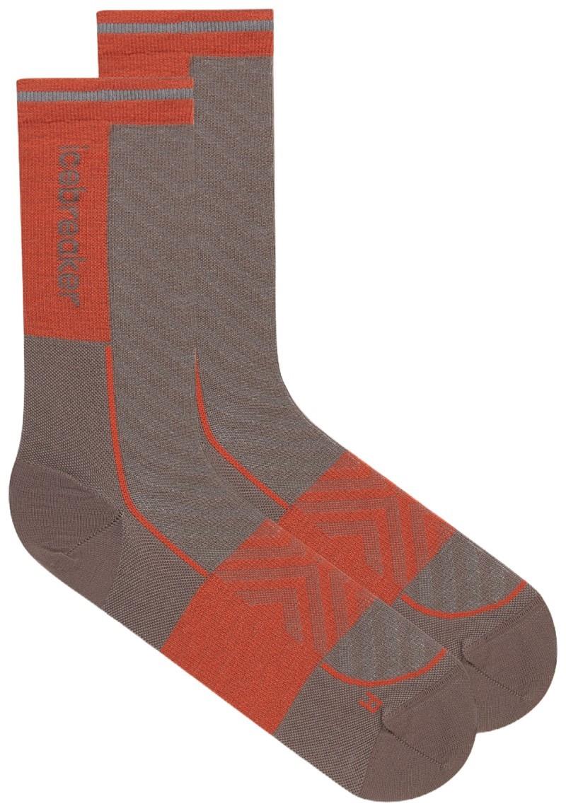 Merino Blend Run+ Crew Socks - Ultralight - Womens - porcini / fervid 1